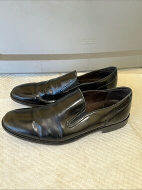 Classic Black Leather Slip-On Loafers